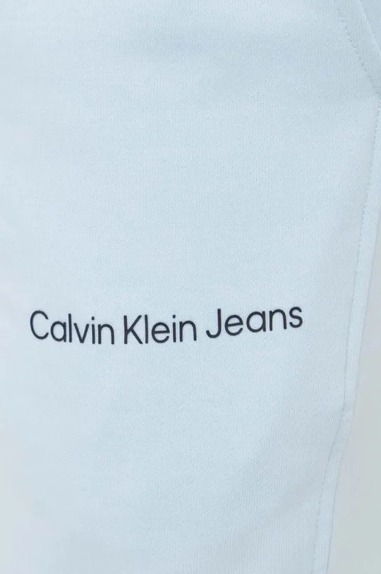 modra Bombažen spodnji del trenirke Calvin Klein Jeans