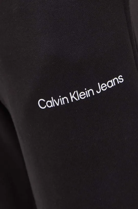 fekete Calvin Klein Jeans pamut melegítőnadrág