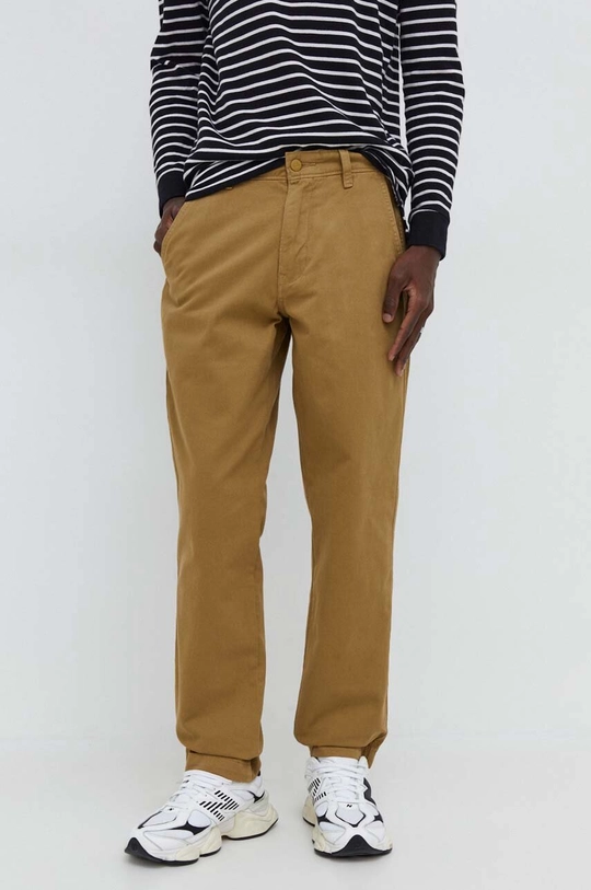 Levi's pantaloni in cotone giallo