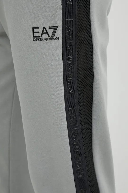 серый Хлопковые спортивные штаны EA7 Emporio Armani