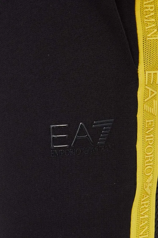μαύρο Βαμβακερό παντελόνι EA7 Emporio Armani
