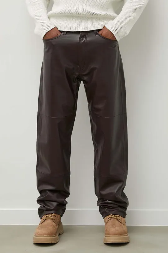 Кожаные брюки Tiger Of Sweden коричневый