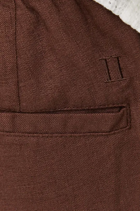 brązowy Les Deux spodnie lniane