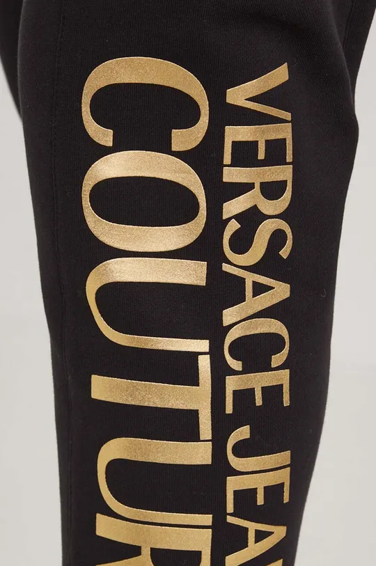 czarny Versace Jeans Couture spodnie dresowe bawełniane