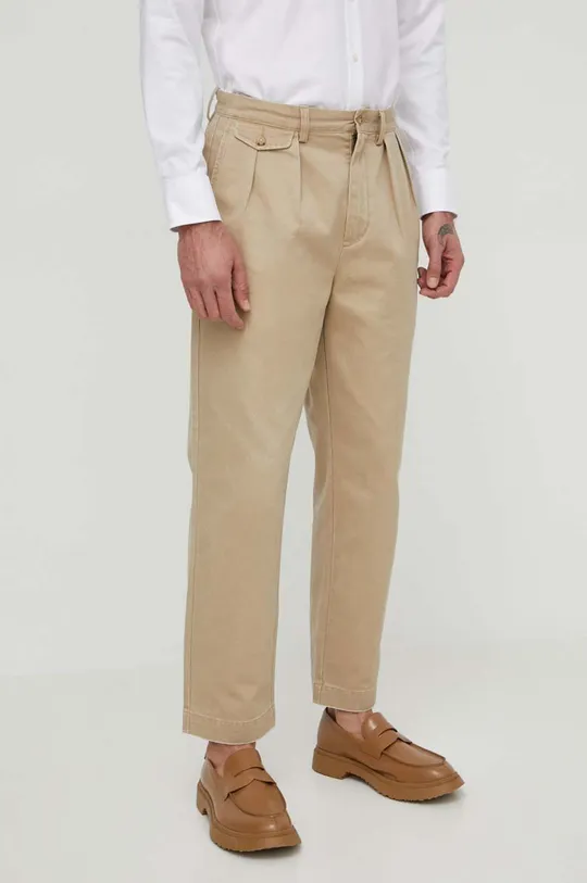 béžová Bavlnené nohavice Polo Ralph Lauren Pánsky