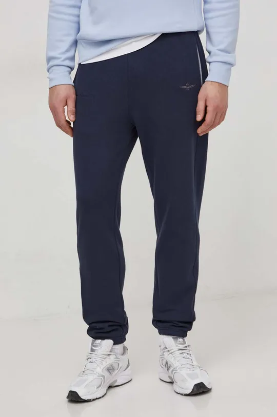 тёмно-синий Хлопковые спортивные штаны Aeronautica Militare Мужской