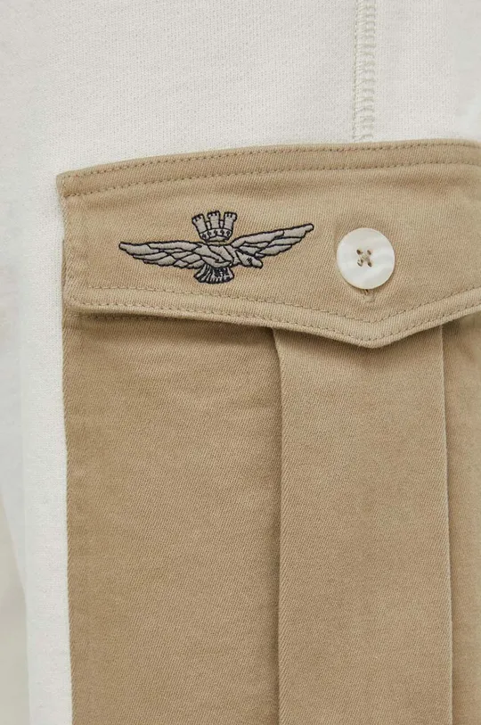 бежевый Хлопковые спортивные штаны Aeronautica Militare