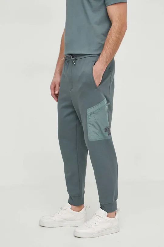 zielony Armani Exchange spodnie dresowe bawełniane Męski