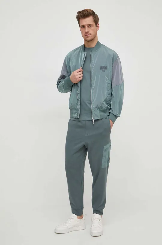 Armani Exchange pantaloni da jogging in cotone verde