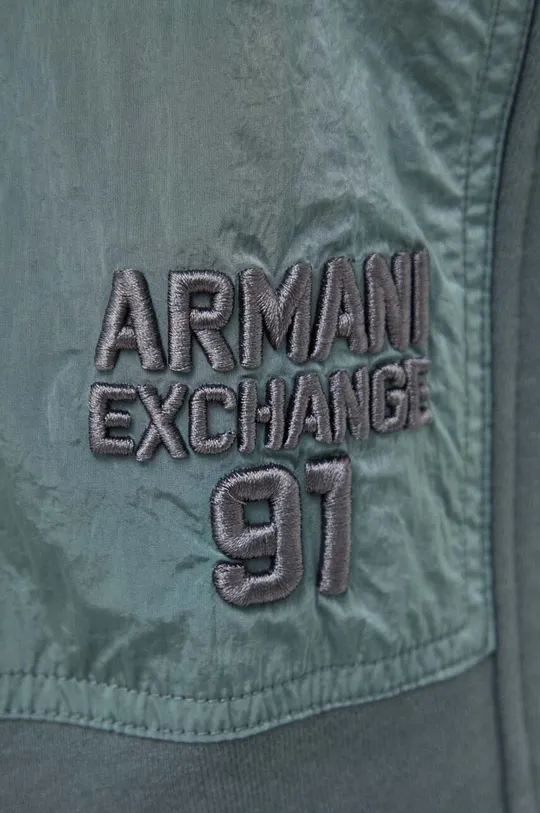 zöld Armani Exchange pamut melegítőnadrág