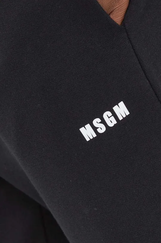 czarny MSGM spodnie dresowe bawełniane