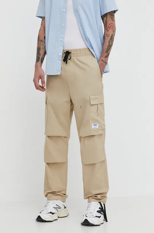 Βαμβακερό παντελόνι Hugo Blue 100% Βαμβάκι