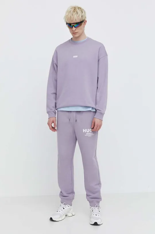 Бавовняні спортивні штани Hugo Blue фіолетовий