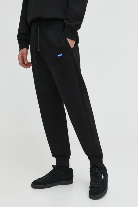 czarny Hugo Blue spodnie dresowe bawełniane Męski