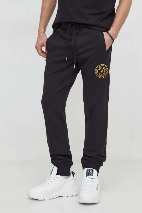 чёрный Хлопковые спортивные штаны Versace Jeans Couture Мужской