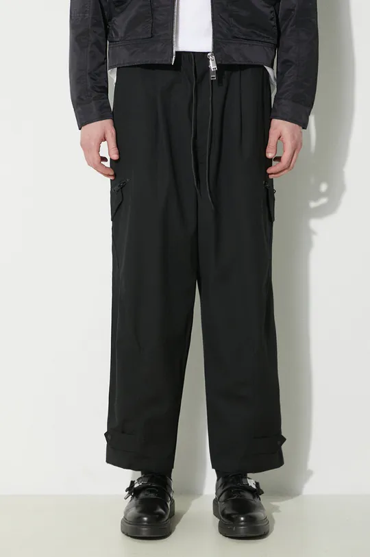 black Y-3 cotton trousers Workwear Cargo Pants Men’s