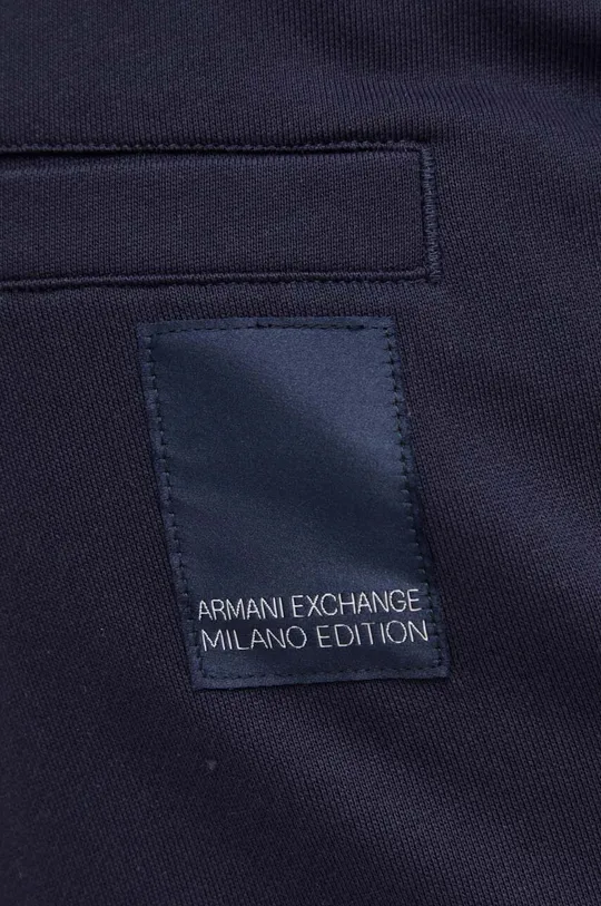 sötétkék Armani Exchange pamut melegítőnadrág