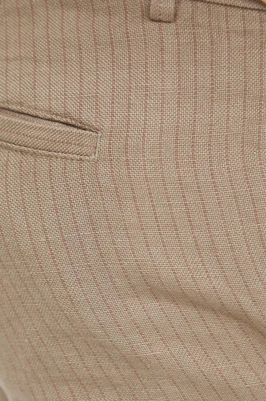 beige United Colors of Benetton pantaloni in lino