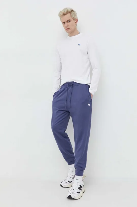 Abercrombie & Fitch spodnie dresowe niebieski