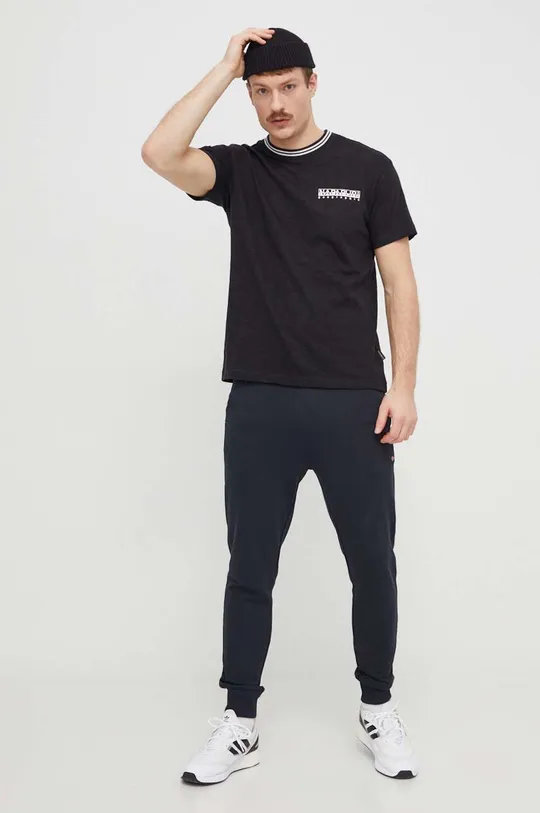Бавовняні спортивні штани Napapijri чорний