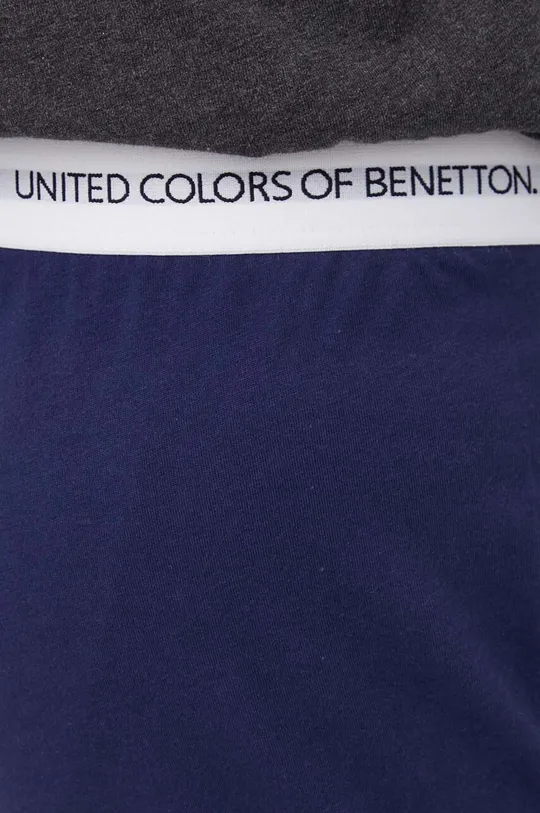 sötétkék United Colors of Benetton pamut nadrág otthoni viseletre