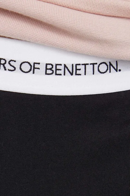 fekete United Colors of Benetton pamut nadrág otthoni viseletre