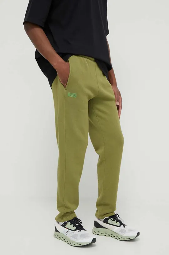 zielony American Vintage spodnie dresowe JOGGING DROIT Męski