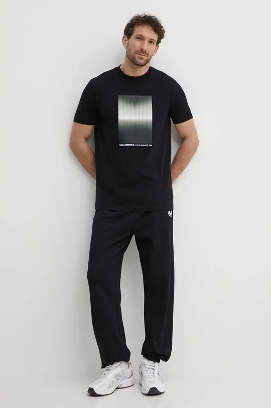 Βαμβακερό παντελόνι Karl Lagerfeld Dour Darcel X Karl μαύρο
