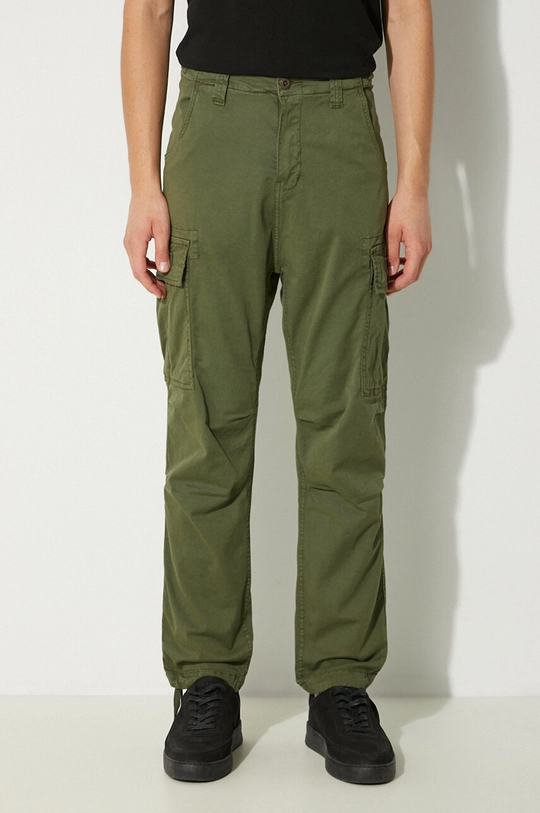 Alpha Industries trousers Squad Pant with elastane green 188202