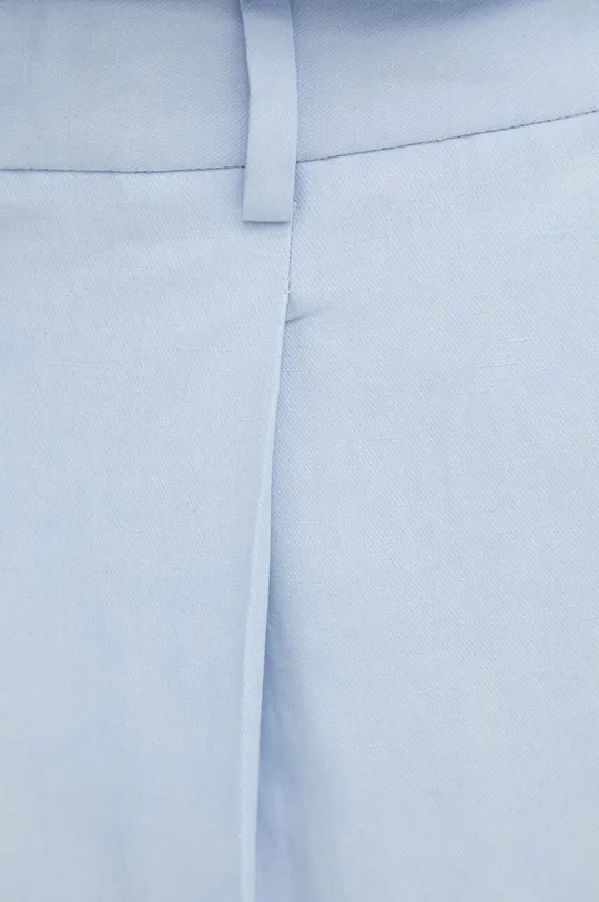 kék Calvin Klein nadrág vászonkeverékből