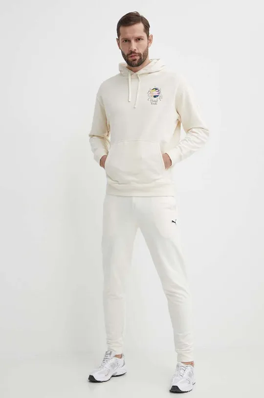 Puma pantaloni da jogging in cotone BETTER ESSENTIALS beige