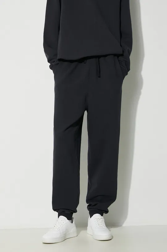 czarny A-COLD-WALL* spodnie dresowe bawełniane Essential Sweatpant Męski
