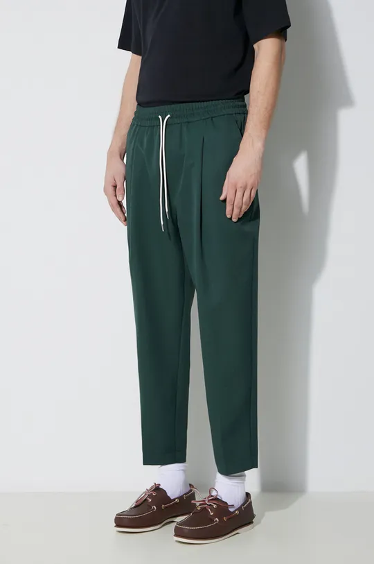 πράσινο Παντελόνι από μείγμα μαλλιού Drôle de Monsieur Le Pantalon Cropped