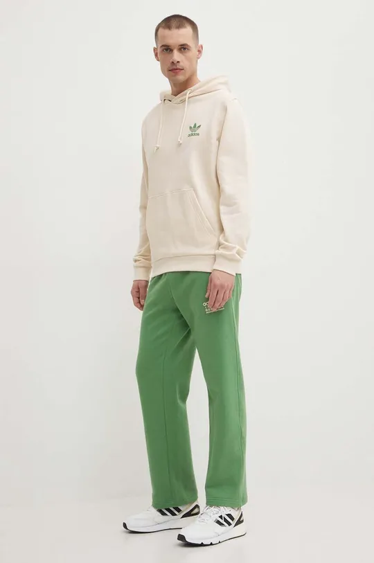 Βαμβακερό παντελόνι adidas Originals πράσινο