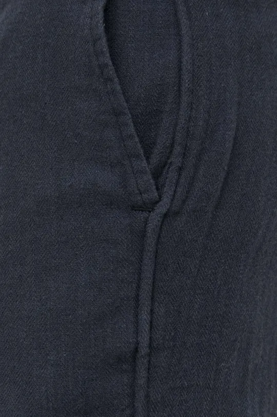 fekete Abercrombie & Fitch nadrág vászonkeverékből