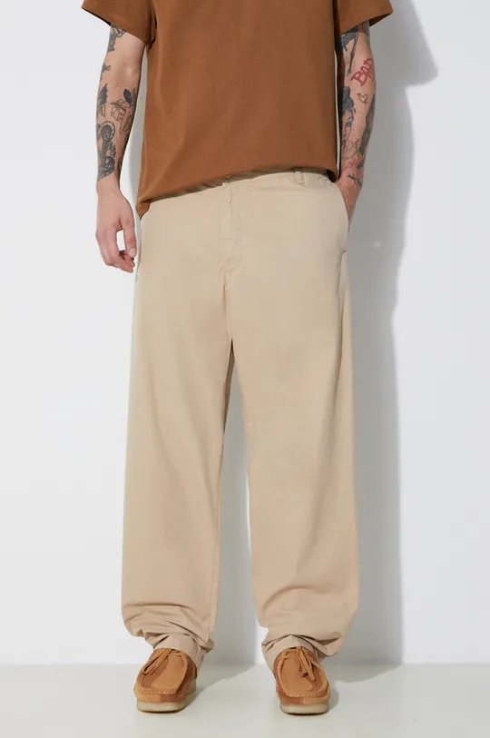 beige Carhartt WIP pantaloni in cotone Calder Pant Uomo