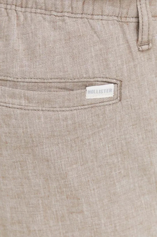 beżowy Hollister Co. spodnie z domieszką lnu