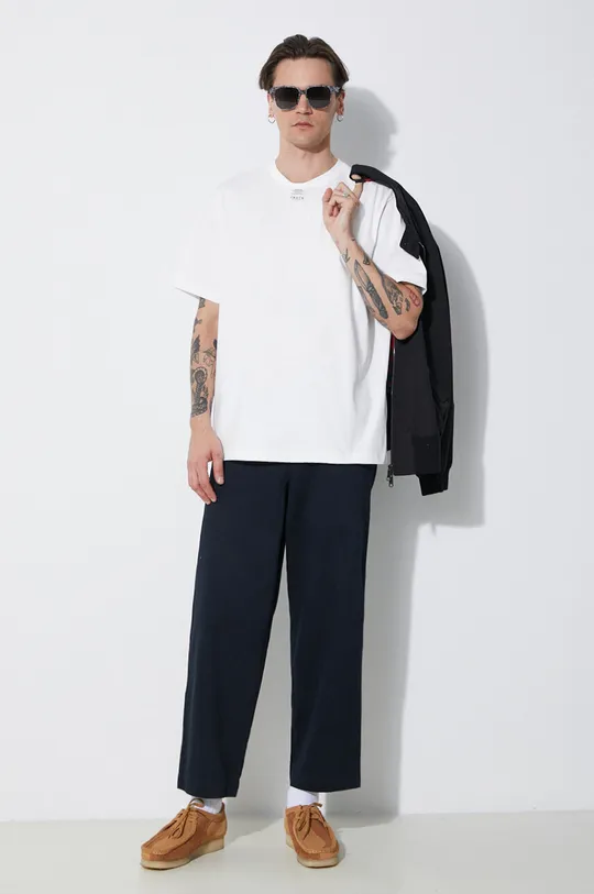 Fred Perry pantaloni in cotone Straight Leg Twill Trouser blu navy
