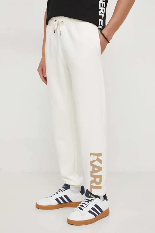 beżowy Karl Lagerfeld spodnie dresowe Męski