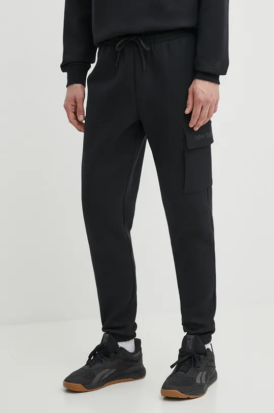 czarny New Balance spodnie dresowe MP41553BK Męski