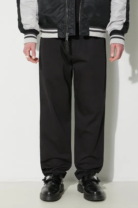 czarny Universal Works spodnie bawełniane Military Chino Męski