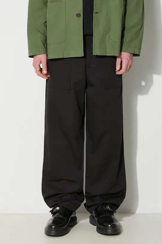 czarny Universal Works spodnie bawełniane Fatigue Pant Męski