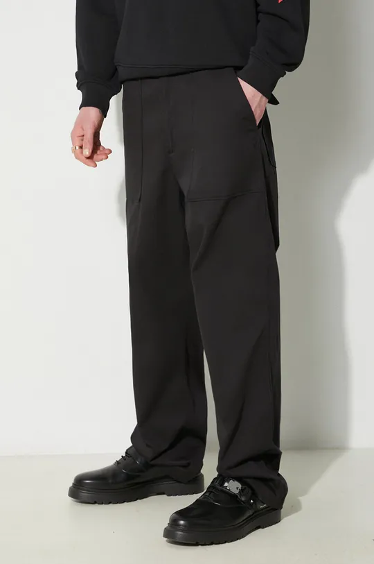 black Universal Works cotton trousers Fatigue Pant