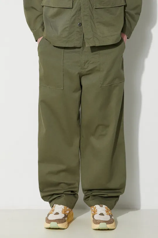 verde Universal Works pantaloni de bumbac Fatigue Pant De bărbați