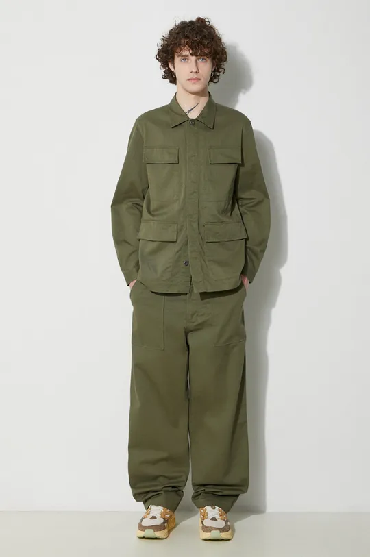 Universal Works spodnie bawełniane Fatigue Pant zielony
