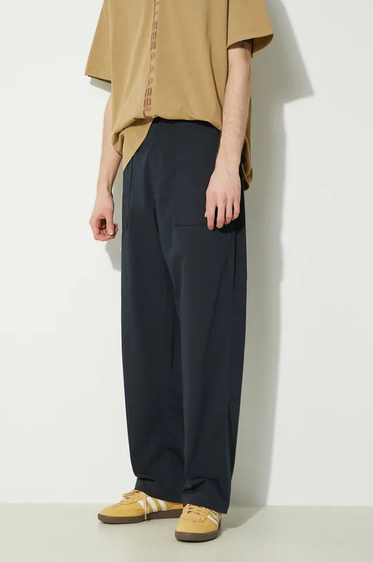 navy Universal Works cotton trousers Fatigue Pant
