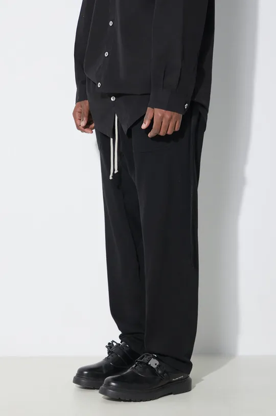 czarny Rick Owens spodnie dresowe bawełniane