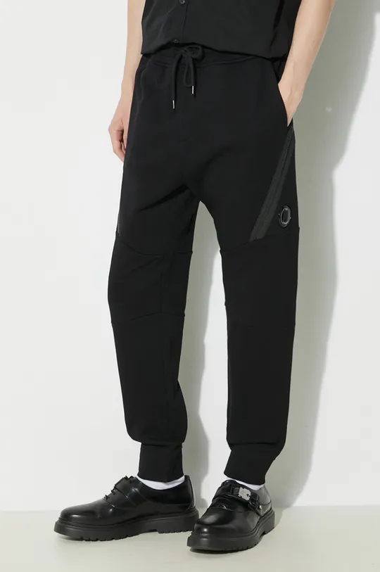 чорний Бавовняні спортивні штани C.P. Company Diagonal Raised Fleece Чоловічий