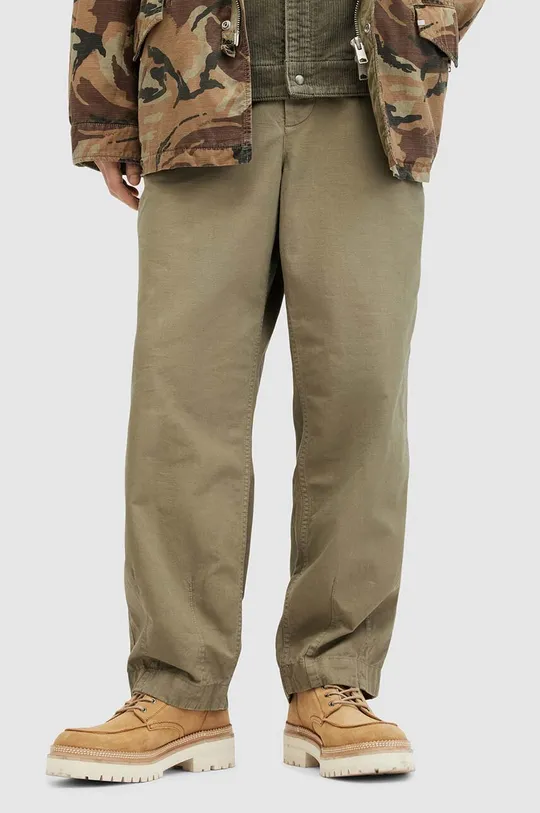 Хлопковые брюки AllSaints BUCK TROUSER коричневый