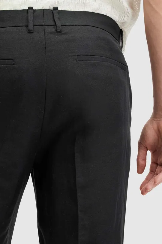 crna Lanene hlače AllSaints CROSS TALLIS TROUSER